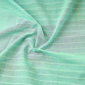 Green Pure Handloom Godavari Checks Cotton Fabric 