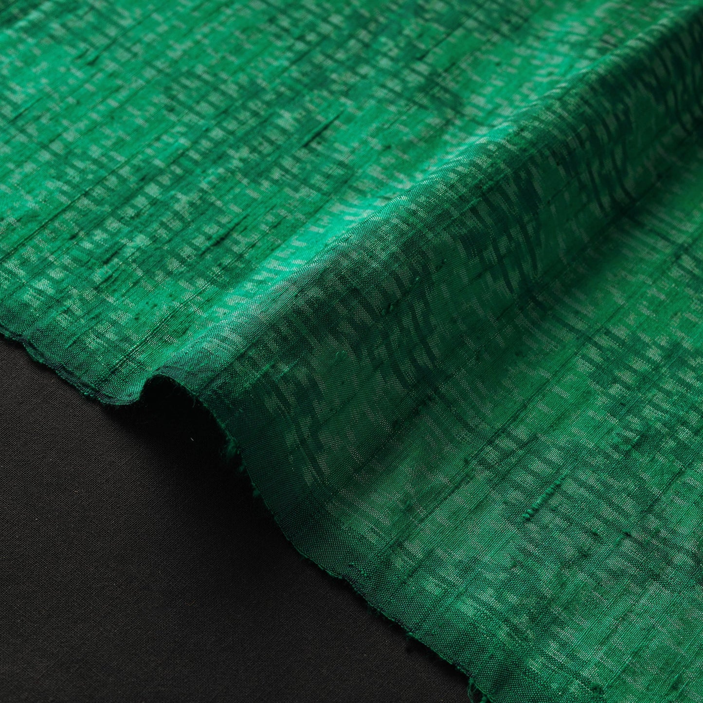 Green - pure handloom raw silk pochampally ikat fabric 03