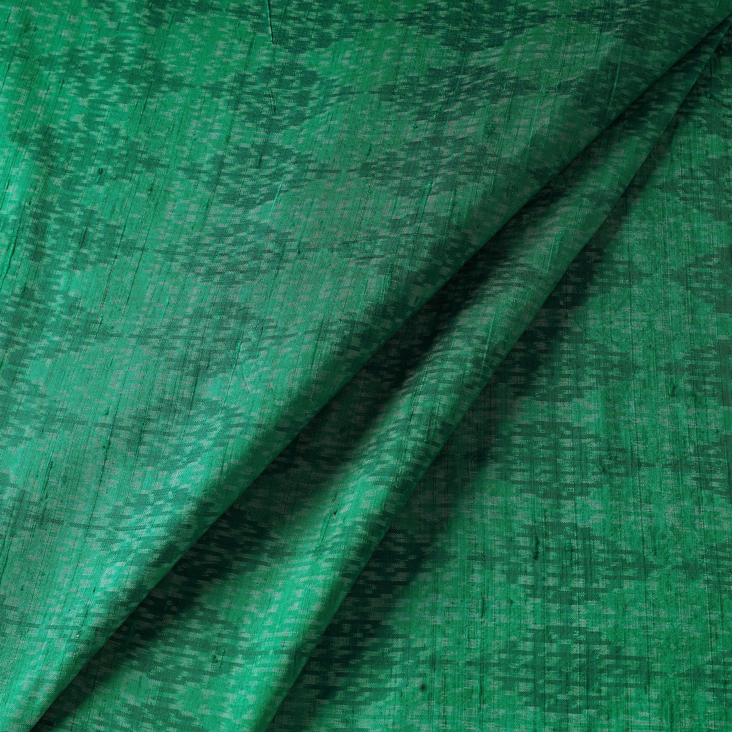 Green - pure handloom raw silk pochampally ikat fabric 03