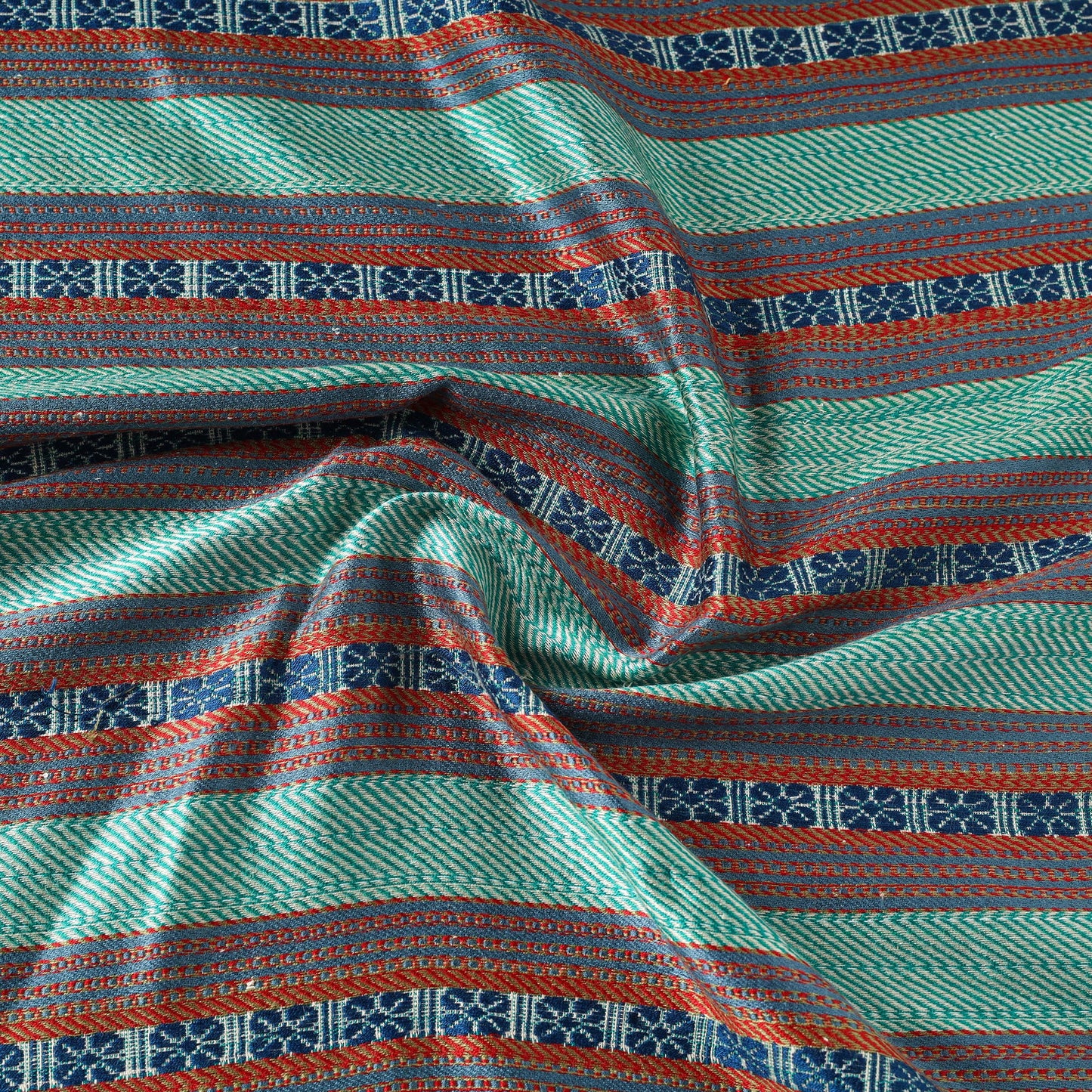 Green - pure handloom silk cotton mashru fabric (width - 21