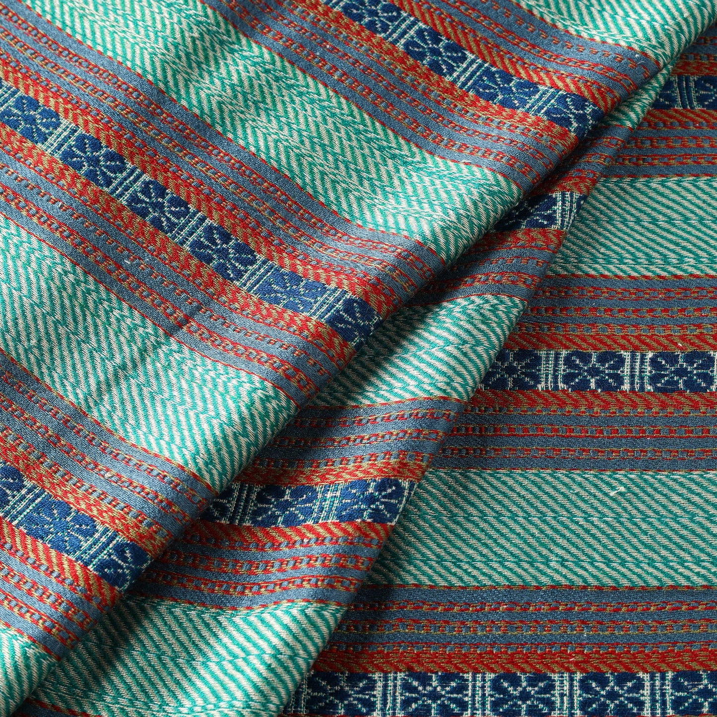 Green - pure handloom silk cotton mashru fabric (width - 21