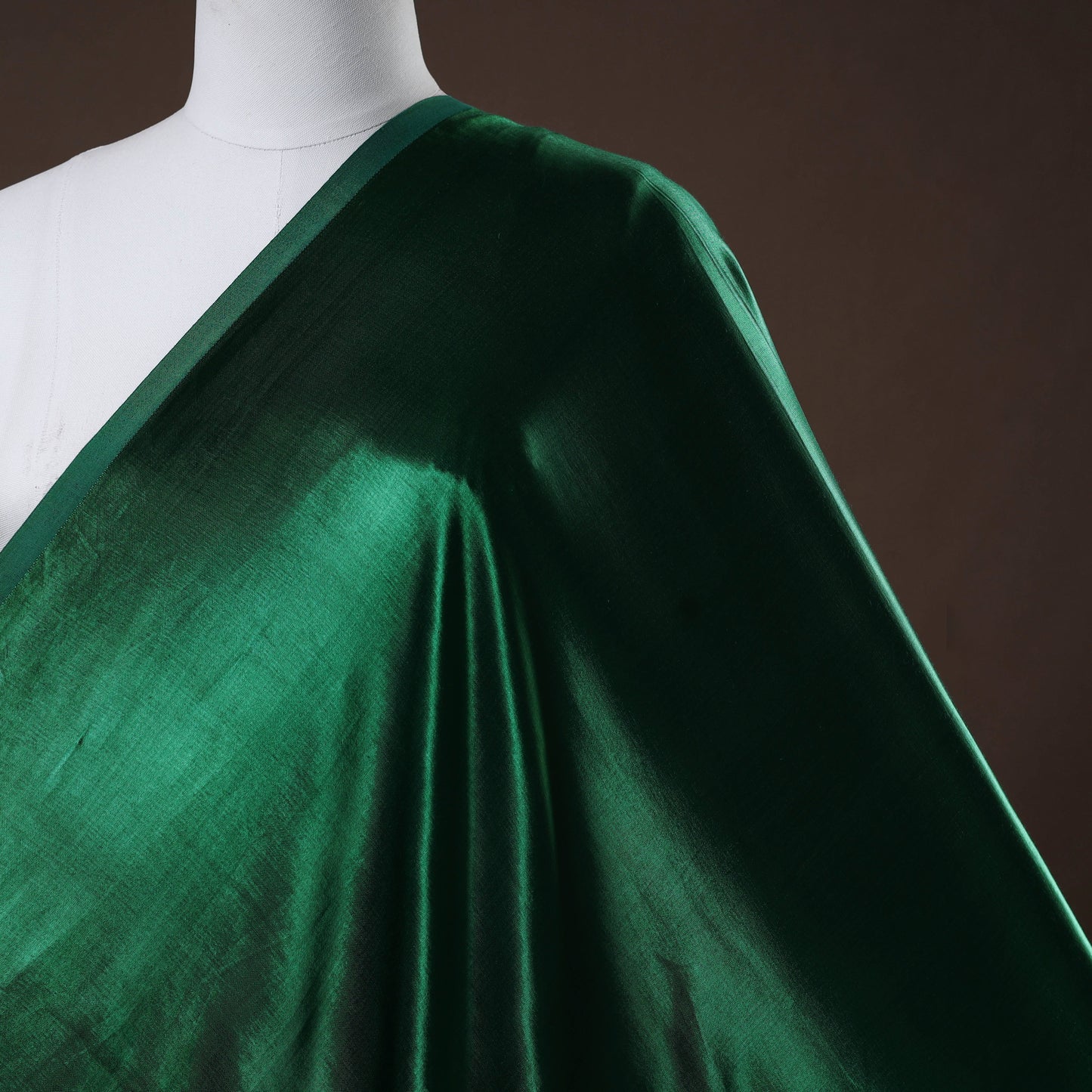 Green - pure mashru silk plain fabric (width - 46 in) 07