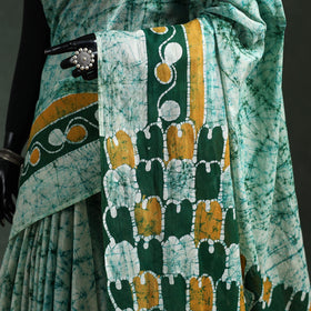 Pure mul cotton hand block batik print saree 02