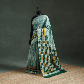 Pure mul cotton hand block batik print saree 02