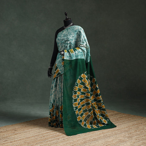 Pure mul cotton hand block batik print saree 05