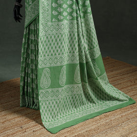 Pure mul cotton hand block batik print saree 22