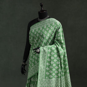 Pure mul cotton hand block batik print saree 22