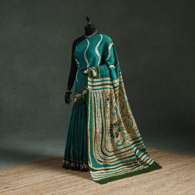 Pure mul cotton hand block batik print saree 23