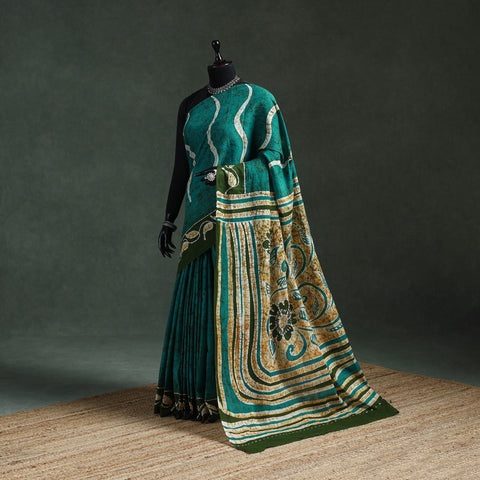 Pure mul cotton hand block batik print saree 23