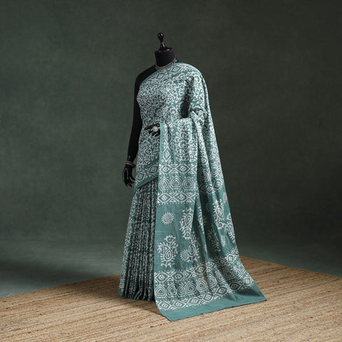 Pure mul cotton hand block batik print saree 32