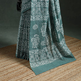 Pure mul cotton hand block batik print saree 32
