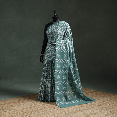 Pure mul cotton hand block batik print saree 36