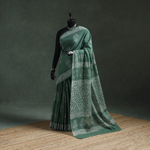 Pure mul cotton hand block batik print saree 37