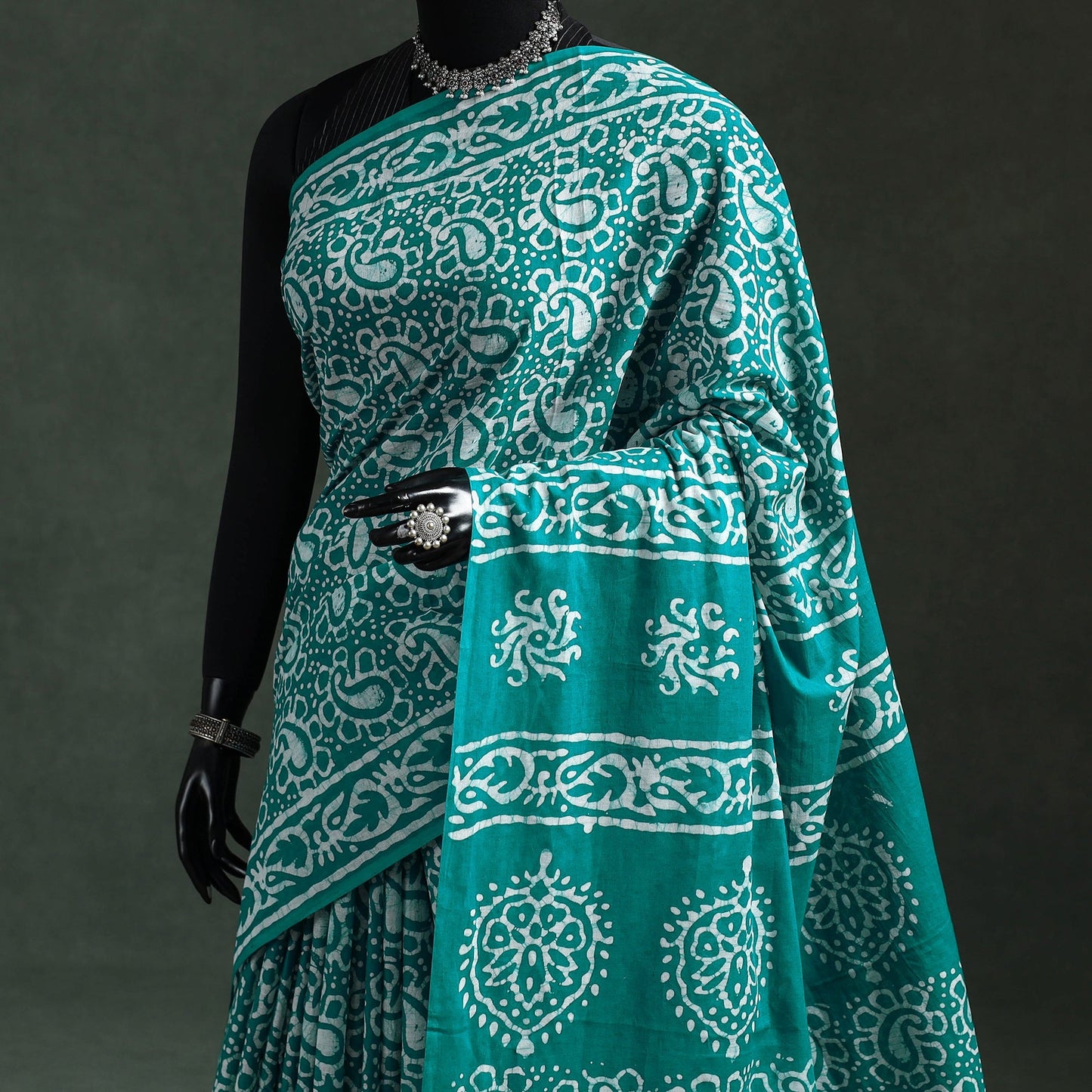 Pure mul cotton hand block batik print saree 54