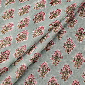 Pure mul cotton hand sanganeri fabric 01 - handcrafted