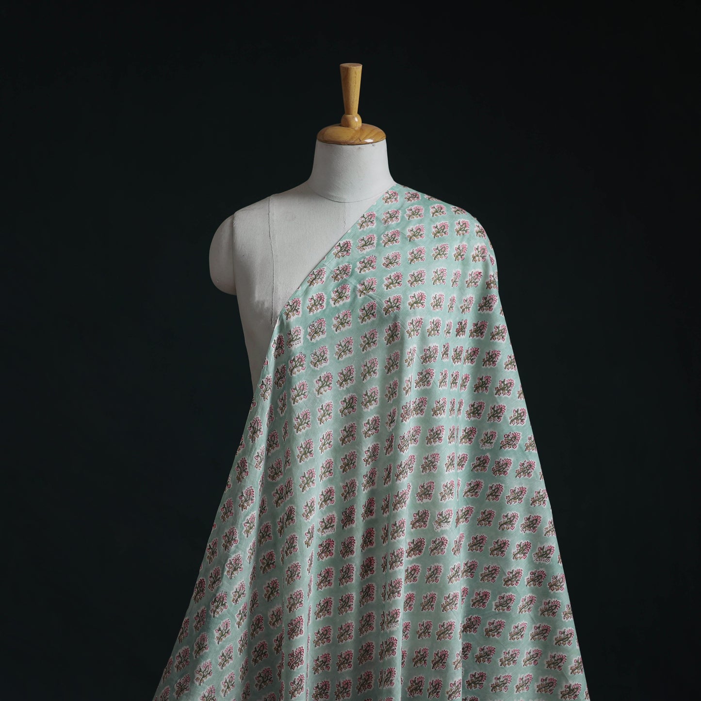 Pure mul cotton hand sanganeri fabric 01 - handcrafted