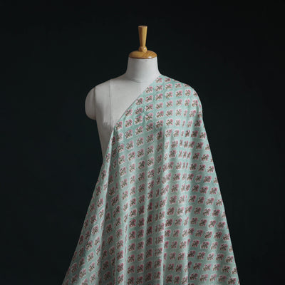 Pure mul cotton hand sanganeri fabric 01 - handcrafted