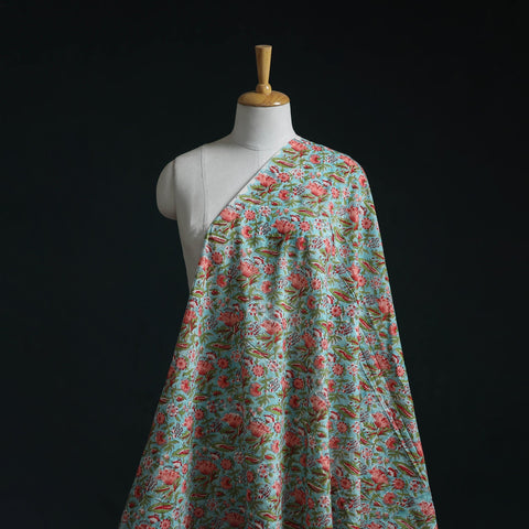 Pure mul cotton hand sanganeri fabric 02 - handcrafted