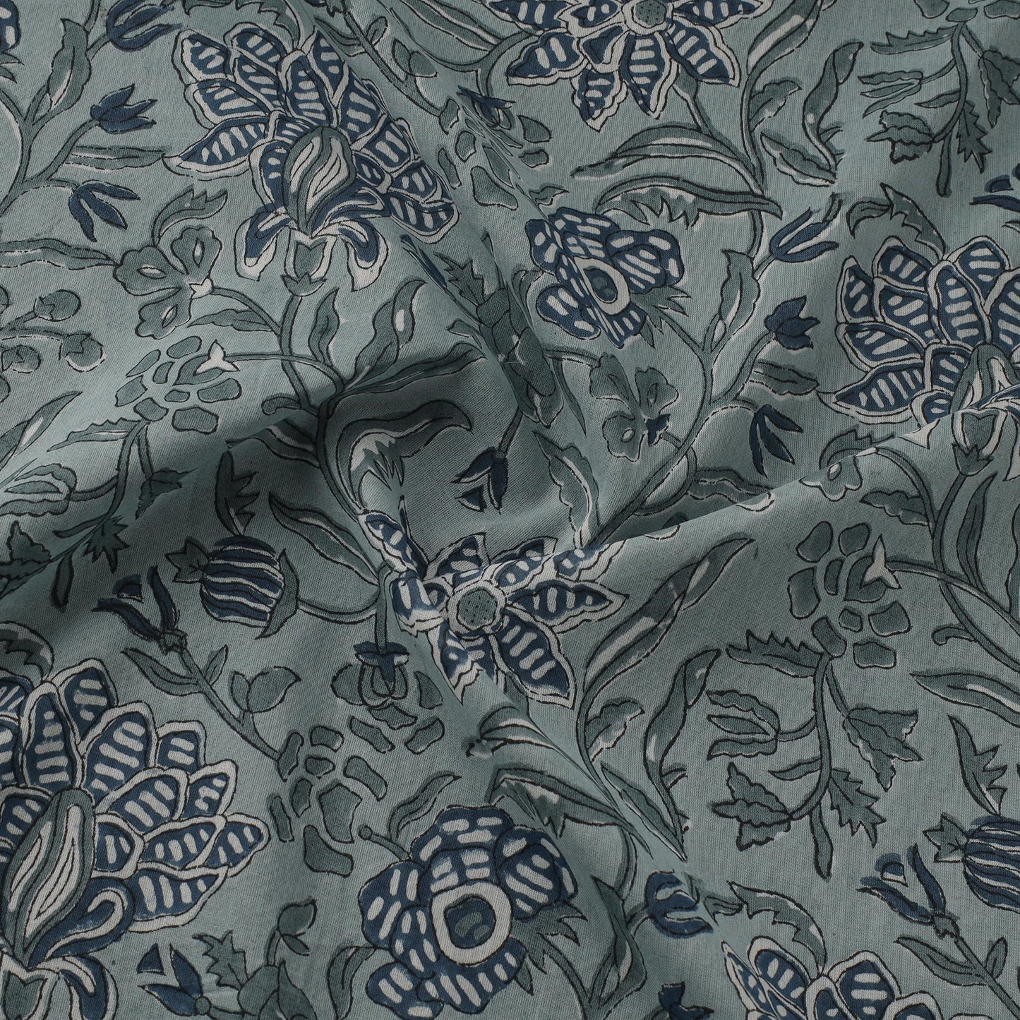 Pure mul cotton hand sanganeri fabric 02 - handcrafted