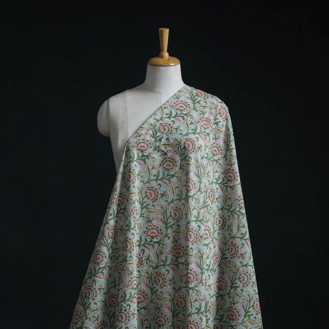 Pure mul cotton hand sanganeri fabric 04 - handcrafted