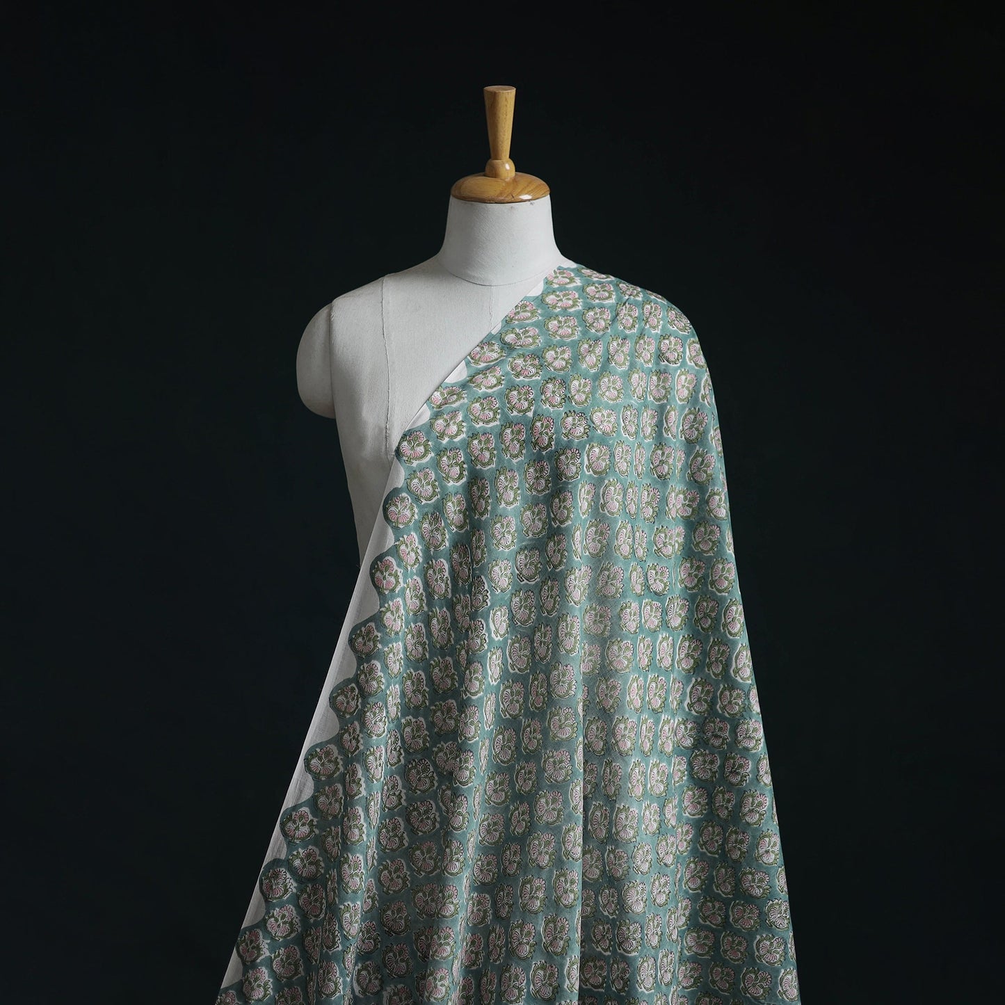 Pure mul cotton hand sanganeri fabric 07 - handcrafted