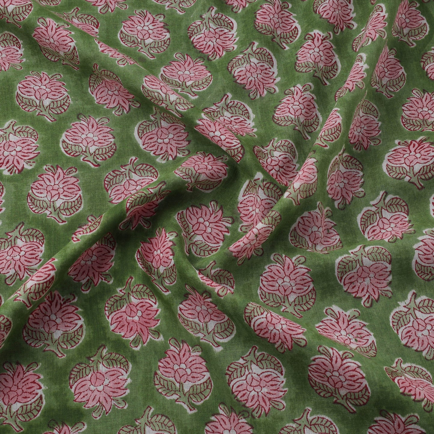 Pure mul cotton hand sanganeri fabric 15 - handcrafted