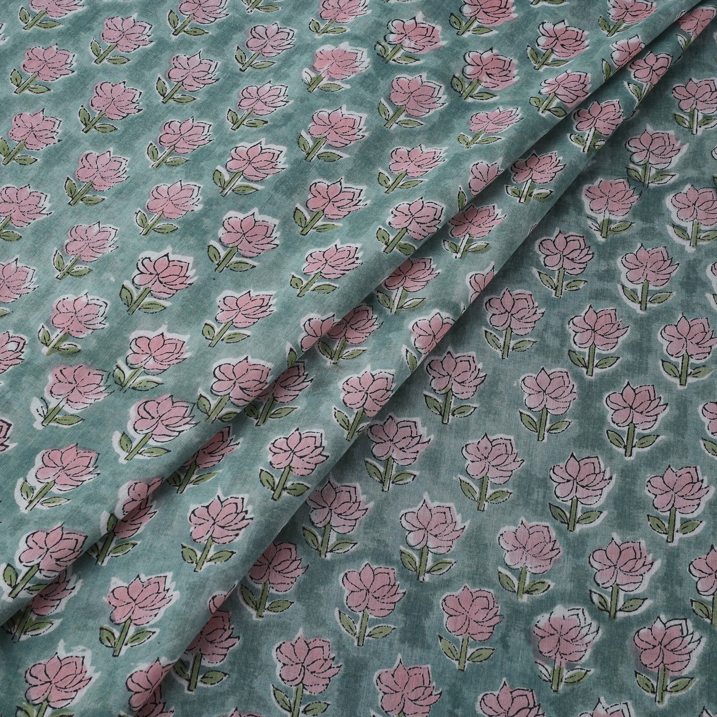 Pure mul cotton hand sanganeri fabric 17 - handcrafted