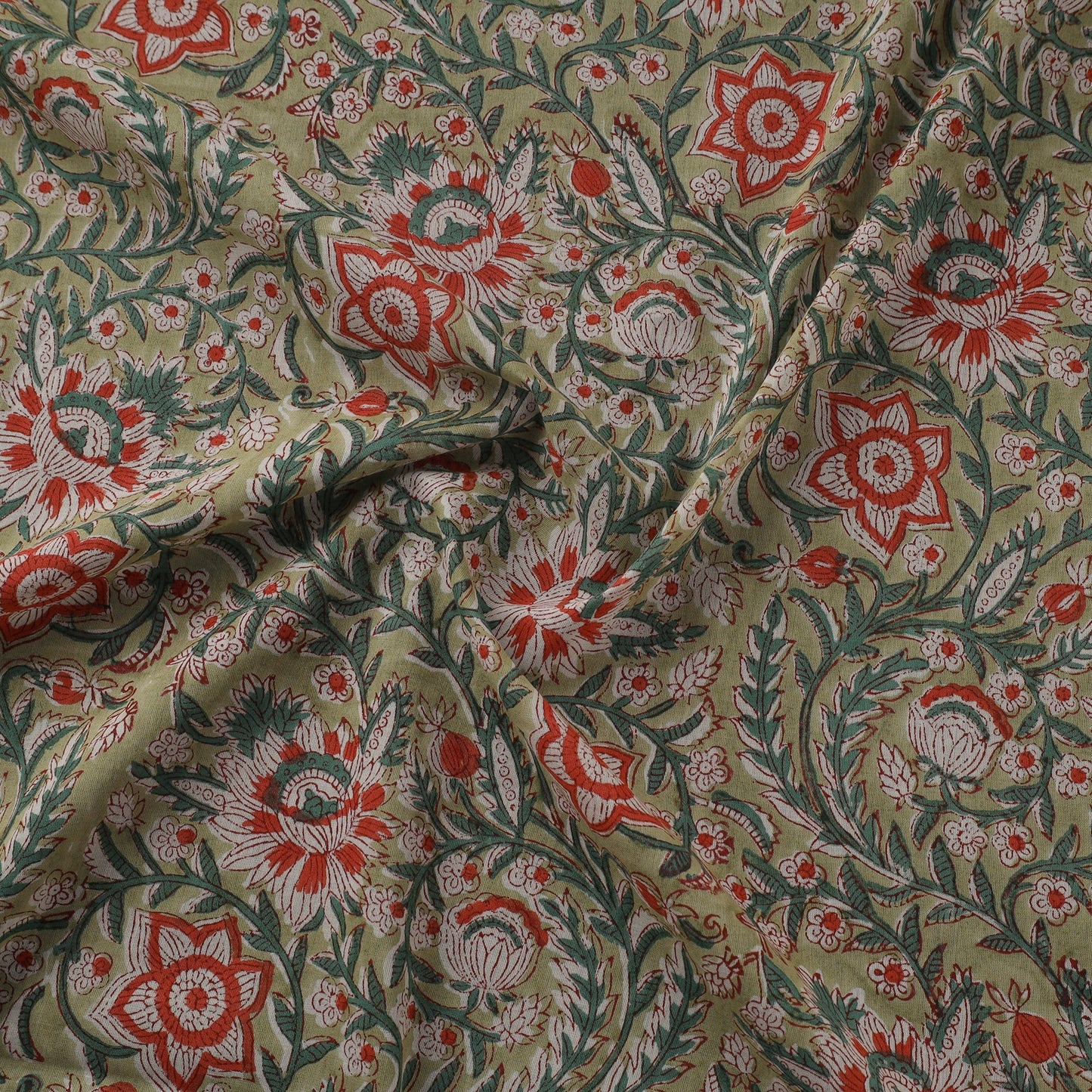 Pure mul cotton hand sanganeri fabric 16 - handcrafted