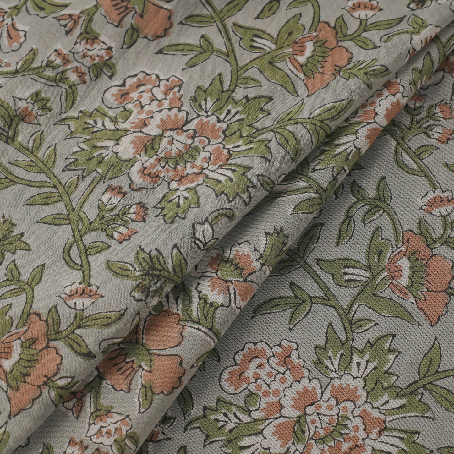 Pure mul cotton hand sanganeri fabric 21 - handcrafted