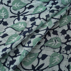 Green - Pure Mul Cotton Kutch Hand Block Batik Print Fabric 09