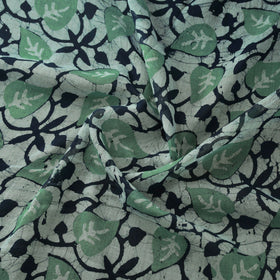 Green - Pure Mul Cotton Kutch Hand Block Batik Print Fabric 09