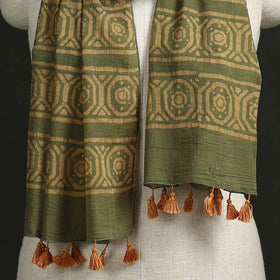 Pure mul cotton kutch hand block batik print stole