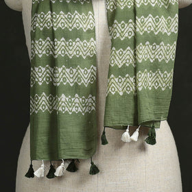 Pure mul cotton kutch hand block batik print stole