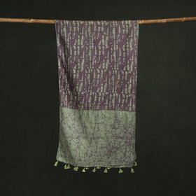 Pure mul cotton kutch hand block batik print stole