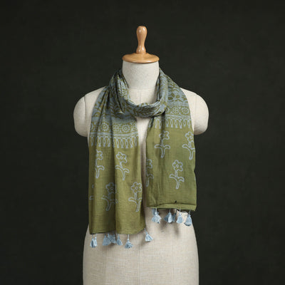 Pure mul cotton kutch hand block batik print stole