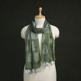 Pure mul cotton kutch hand block batik print stole