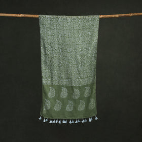 Pure mul cotton kutch hand block batik print stole