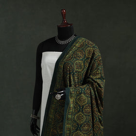 Green - pure mul cotton kutch hand block print natural dyed