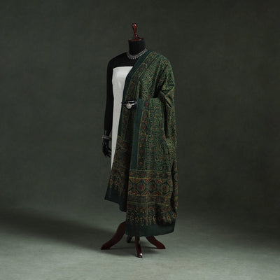 Green - pure mul cotton kutch hand block print natural dyed