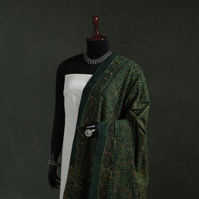 Green - pure mul cotton kutch hand block print natural dyed