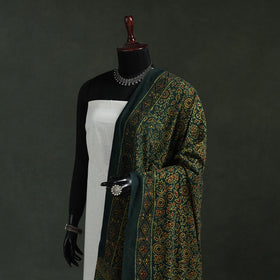 Green - pure mul cotton kutch hand block print natural dyed