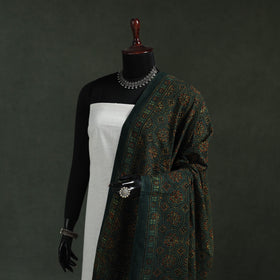 Green - pure mul cotton kutch hand block print natural dyed