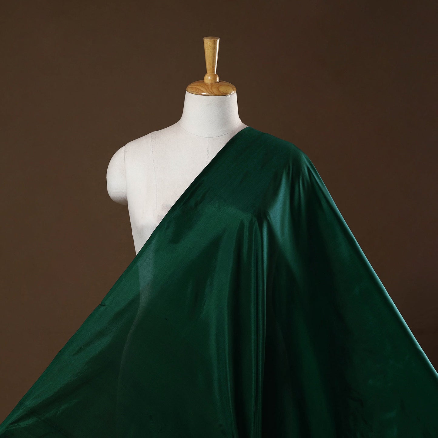 Green - pure silk plain fabric 03 - handcrafted