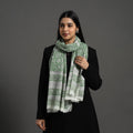  Pure Wool Green Block Print Sanganeri Stole