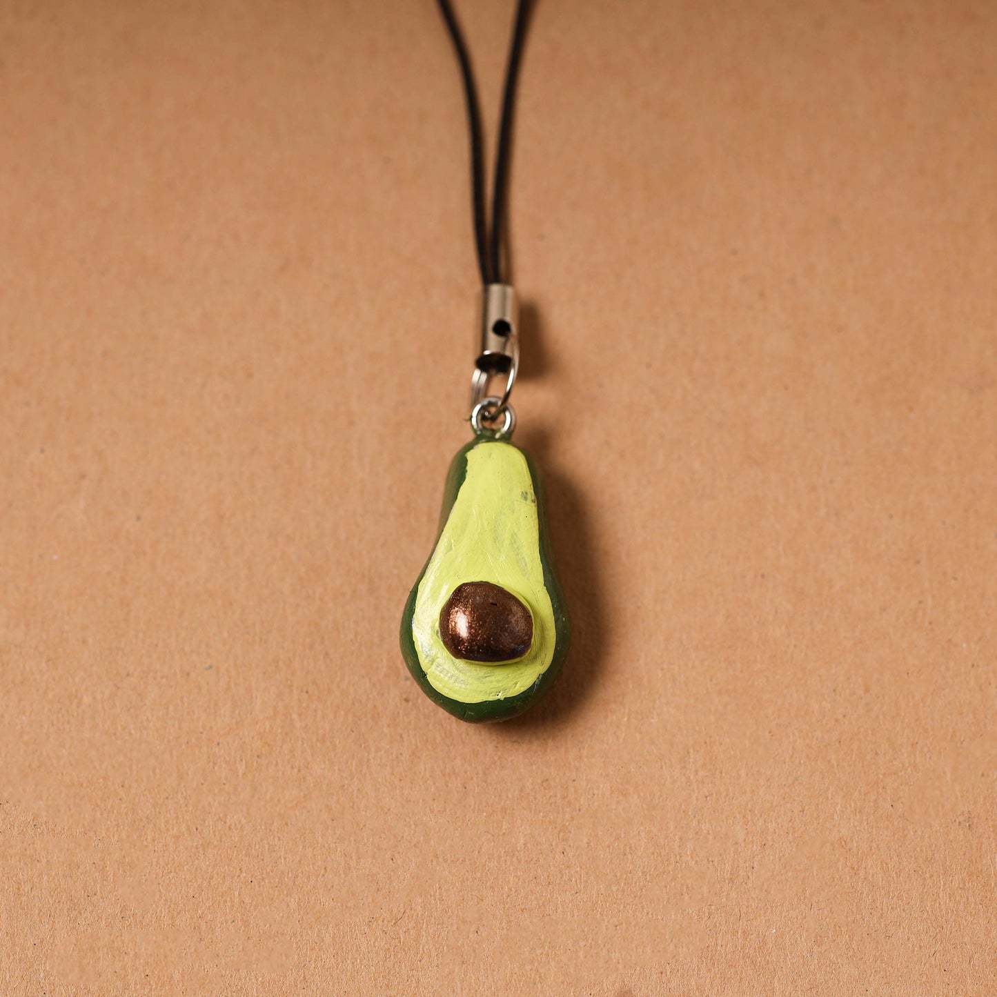 Green - quirklets handpainted clay avocado bag charm