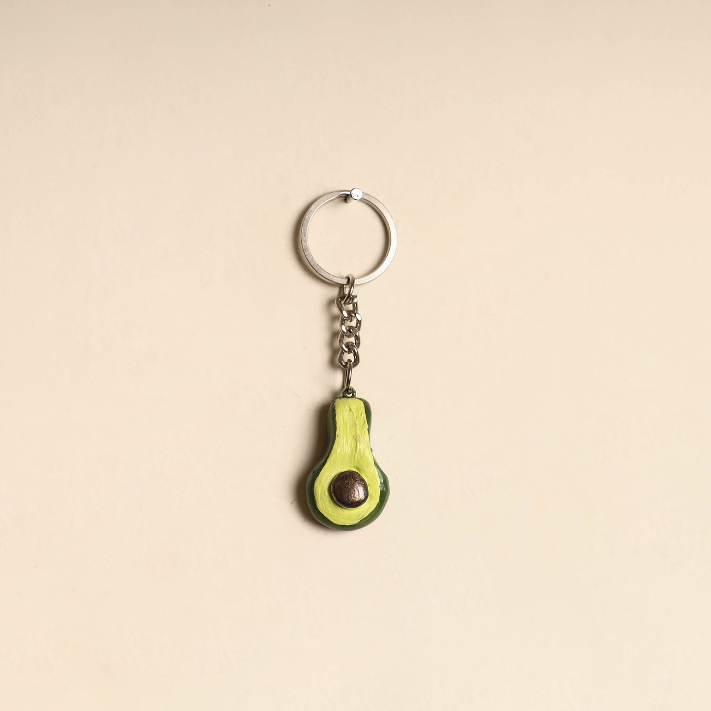 Green - quirklets handpainted clay avocado keychain 03