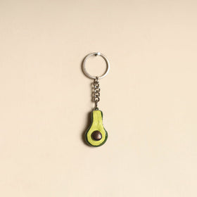 Green - quirklets handpainted clay avocado keychain 03