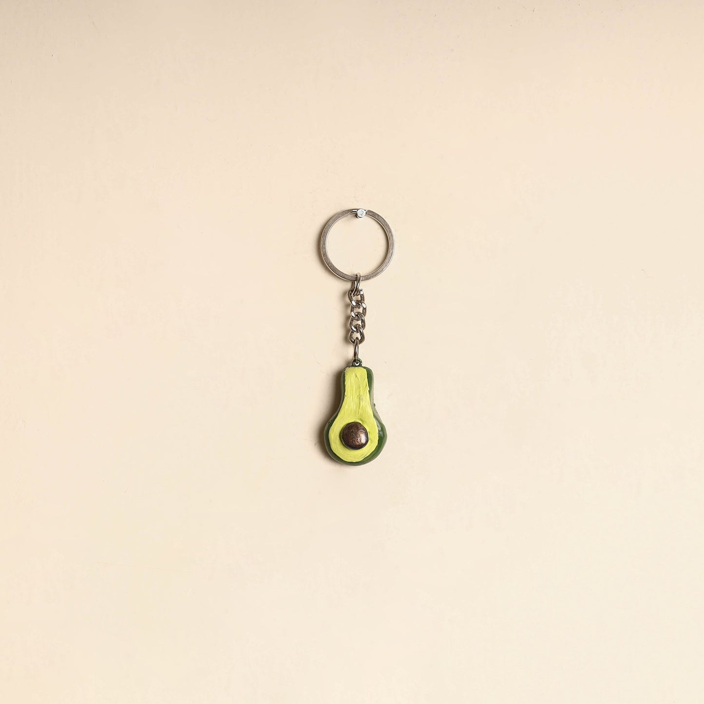 Green - quirklets handpainted clay avocado keychain 03