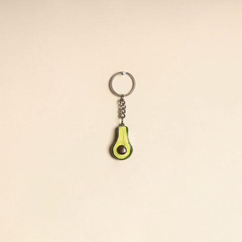 Green - quirklets handpainted clay avocado keychain 03