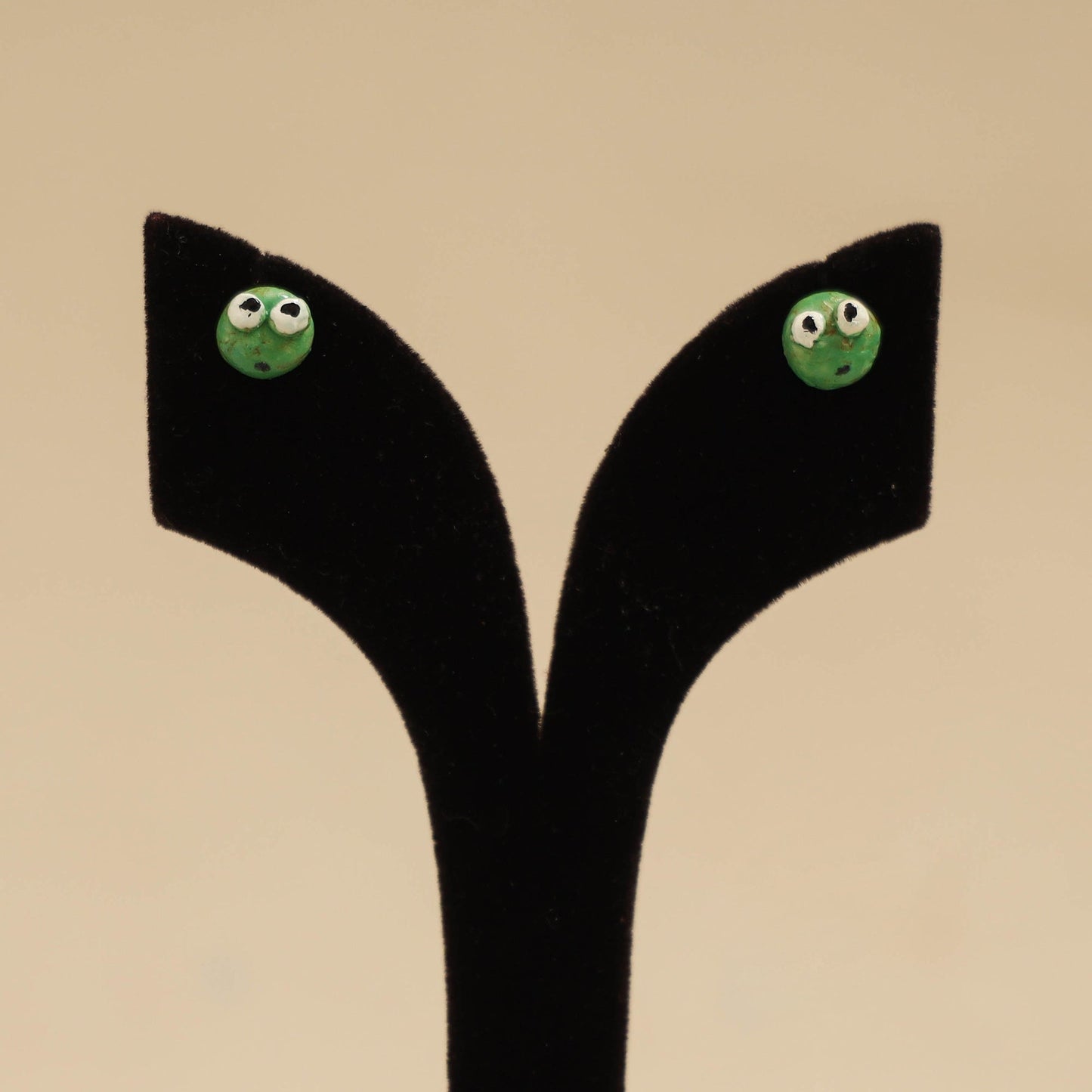 Quirklets handpainted clay stud earrings 40 - handcrafted